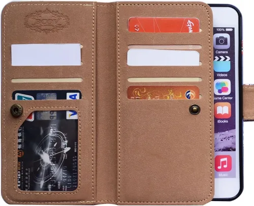 Miniatura 5 de Bcov Funda tipo cartera para iPhone 7 Plus/iPhone 8 Plus, Postal de la Torre Eiffel, funda multifuncional de piel con tapa y ranura para tarjeta