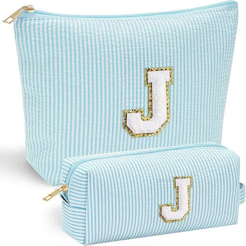 Miniatura 158 de YOOLIFE Regalos del Día de la Madre para mujeres, bolsa de maquillaje con inicial, bolsa de cosméticos, bolsa de maquillaje de viaje, regalos Rosado