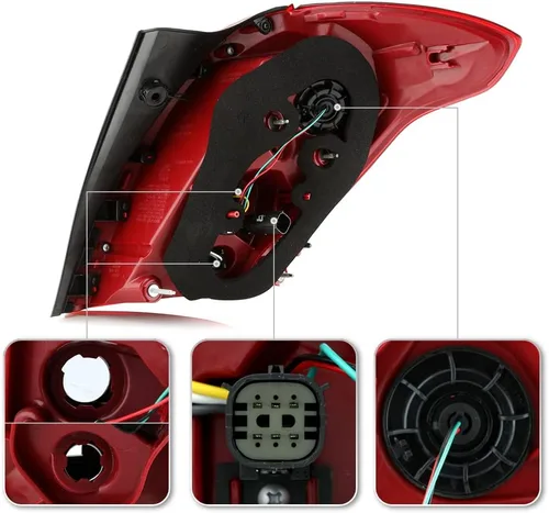 Miniatura 3 de ACANII - Para 2017-2022 Buick Encore Rojo Claro OE Estilo de Fábrica LED Luz Trasera Lámpara de Freno Reemplazo Lado Izquierdo del Conductor
