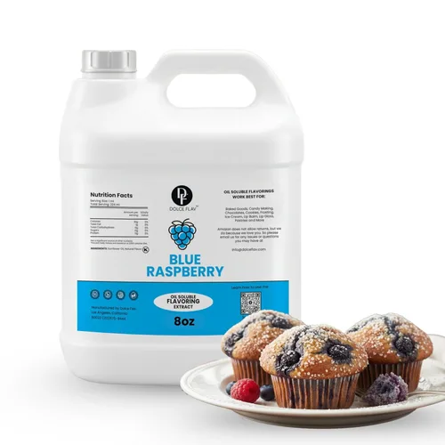 Dolce Flav - Extracto de frambuesa azul, 8 onzas, soluble en aceite, sabor multiusos, ideal para hacer dulces, hornear, bálsamo labial y helado,