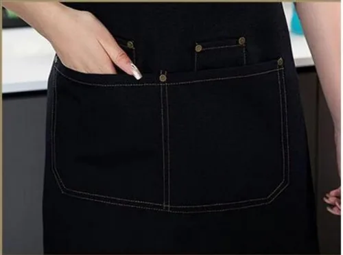 Miniatura 4 de Delantal de chef de lona, delantal de espalda cruzada para hombres y mujeres con correas ajustables y bolsillos grandes, delantal de lona