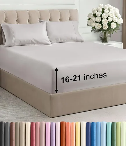 Miniatura 38 de Sábanas King divididas con bolsillos extra profundos, sábanas transpirables y refrescantes de 5 piezas, sábanas de lujo para hotel, suaves, sin 25