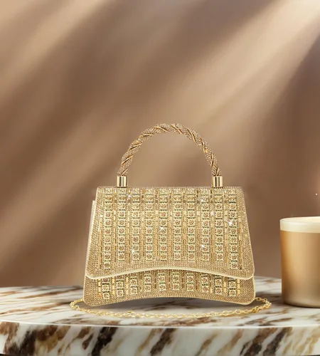 Miniatura 3 de Bolso de mano con strass para mujer, bandolera brillante y bolsos para boda, fiesta, noche, bolso cruzado