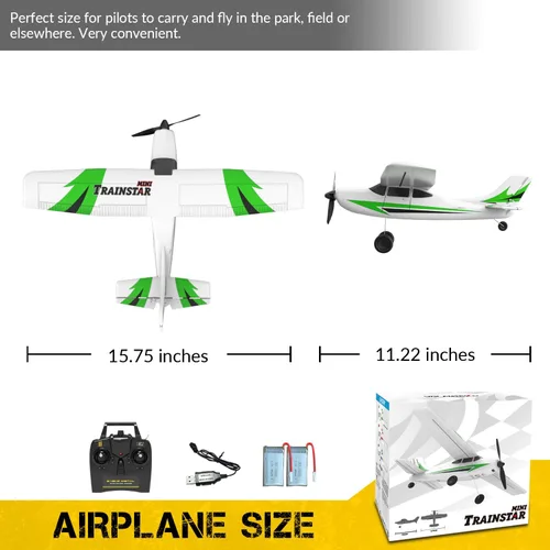 Miniatura 8 de VOLANTEXRC Avión de entrenamiento RC 3CH con avión de control remoto con protector de hélice, estabilizador giroscópico de 6 ejes y 3 modos