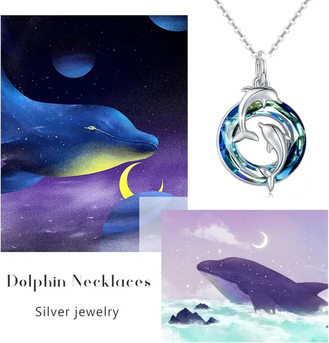 Miniatura 3 de Collar de delfín de plata de ley 925, regalos para el día de la madre para mujeres