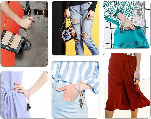 Miniatura 6 de Llavero pulsera de silicona con borla para mujer y niña, estilo cadena