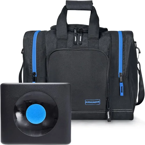 Miniatura 9 de Mangrove Bolsa de boliche para bola individual, bolsa de bolos 2025 con soporte de bola de plástico, bolsa de bolos duradera para zapatos de bolos