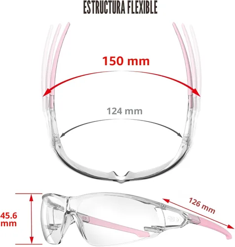 Miniatura 6 de HTS HUNTERSKY ANSI Z87.1 Gafas de seguridad antivaho envolventes transparentes, gafas de laboratorio para pickleball y química con resistencia a