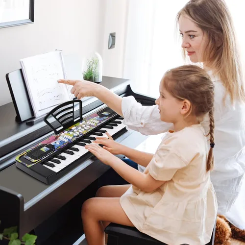 Miniatura 8 de M SANMERSEN Teclado de piano para niños, piano para niños, teclados musicales de 37 teclas, pianos electrónicos con soporte para libro de música
