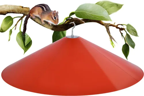 Miniatura 10 de Deflectores grandes para ardillas de exterior de 24 pulgadas para postes de comederos de pájaros, uso bidireccional, color verde