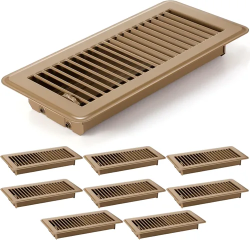 4 cubiertas de ventilación de piso de 10'', rejillas de piso de servicio pesado, cubiertas de ventilación de calor de metal con acabado a prueba de