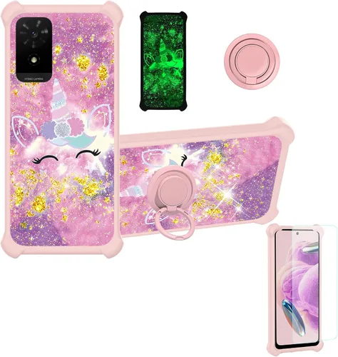 Miniatura 152 de jioeuinly JSF-DJS - Funda compatible con Nothing Phone 2a con protector de pantalla de vidrio templado, policarbonato duro + silicona suave, soporte