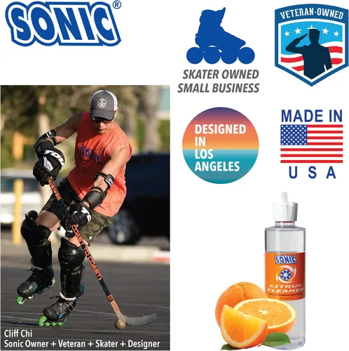 Miniatura 9 de SONIC Citrus - Limpiador de rodamientos de patines, limpia patines en línea, patines y rodamientos de patineta, respetuoso con el medio ambiente, 8