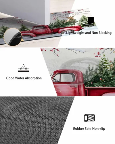 Miniatura 8 de Tapete de baño de Navidad para bañera, antideslizante, de secado rápido y absorbente, de tierra de diatomeas, fregadero, cocina, sala de estar