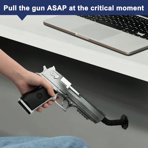 Miniatura 4 de Soporte oculto para pistola de 90/45 grados, para almacenamiento en interiores, montaje en pared y múltiples superficies
