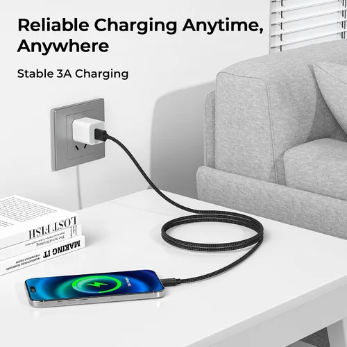 Miniatura 6 de Basesailor Cable de carga USB a USB C para iPhone 17 y 16 Pro Max, cable de alimentación de carga tipo C para Apple 17e 15, iPad 10 Air 4 5, Samsung