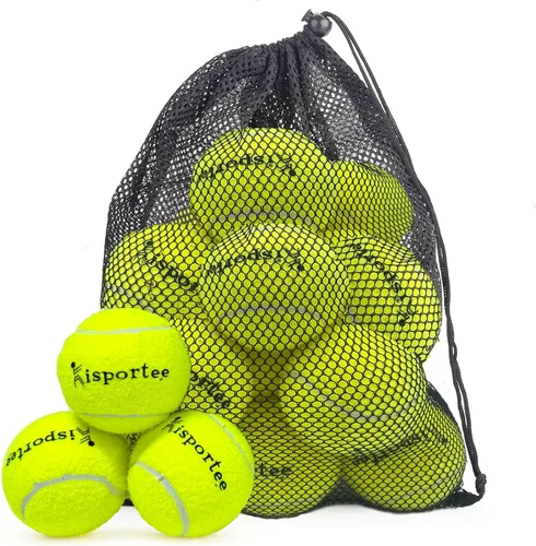 Pelotas de tenis, paquete de 12 pelotas de práctica avanzadas, pelotas de tenis para perro, vienen con bolsa de malla para transporte, buenas para