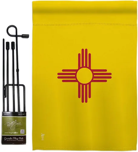Miniatura 6 de Bandera de jardín de Estados Nuevo México Set de madera Regional Estados Unidos Territorios Americanos República País Particular Área Pequeña