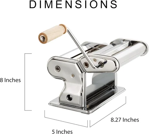Miniatura 7 de Fante's Máquina de Pasta Clásica de Doble Cortador, Prensa de Fideos de Manivela con Ajustes de Grosor Ajustables para Pasta Casera Fresca, Dumplings