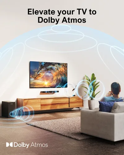 Miniatura 2 de ULTIMEA Barras de sonido para Smart TV con Dolby Atmos, sistema de sonido envolvente 3D para altavoces de TV, barra de sonido 2.1 para TV