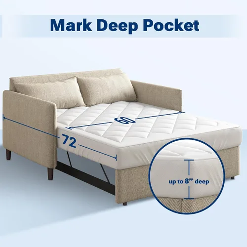 Miniatura 5 de Sleep Philosophy - Protector de colchón impermeable tamaño completo, funda de colchón acolchada y ajustada de microfibra, con 3M Scotchgard