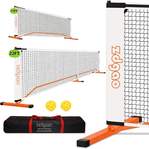 Zdgao Portable Pickleball Net for Driveway, 22FT Regularion Size Pickle Ball Net with Pickleballs and Carry Bag, Easy Setup for Indoor Gym, Outdoor