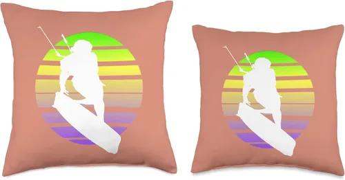 Miniatura 3 de Kitesurf Gifts and Surf Lover Tees by taiche Kitesurfing Female Rider Silhouette Retro Sunset 10 - Almohada de 16 x 16 pulgadas, multicolor
