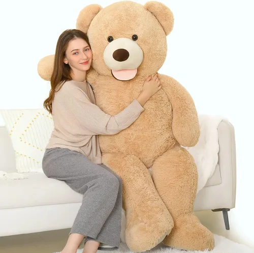 Miniatura 22 de MorisMos Oso de peluche gigante, animales de peluche grandes de 39 pulgadas con huellas grandes, osos de peluche, regalo para niños, morado