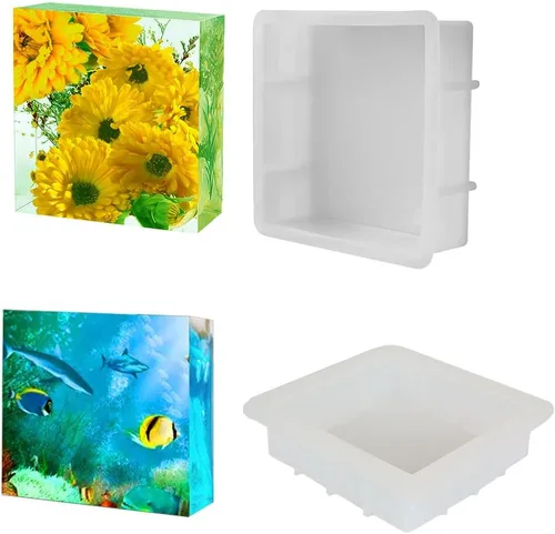 Miniatura 12 de Molde de resina hexagonal, moldes de silicona hexagonal profunda para resina, moldes de resina epoxi geométrica para preservación de flores, boda