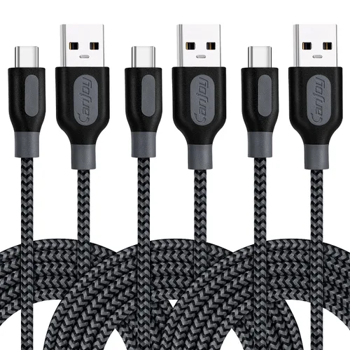 Miniatura 9 de Canjoy Cable USB tipo C, paquete de 3 cargadores trenzados tipo C de 10 pies, cable de carga rápida compatible con Samsung Galaxy S10 S10+ S10e S8