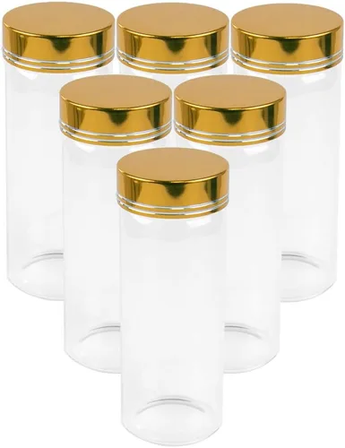 Miniatura 12 de Botella de vidrio transparente de 5.1 fl oz con tapa de aluminio plateado, 6 unidades, adecuada para recepción de cocina, azafrán, té, Plata