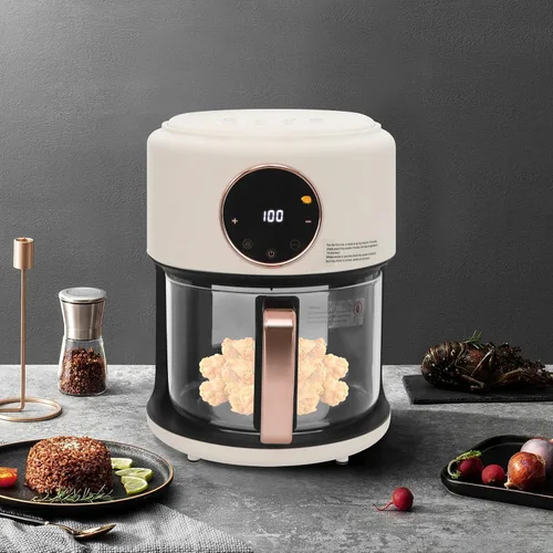 Miniatura 9 de Freidora aireada de vidrio de 4.2L, freidora aireada visible de 360° con pantalla táctil digital de 110 V, 1200 W, olla asada para restaurantes