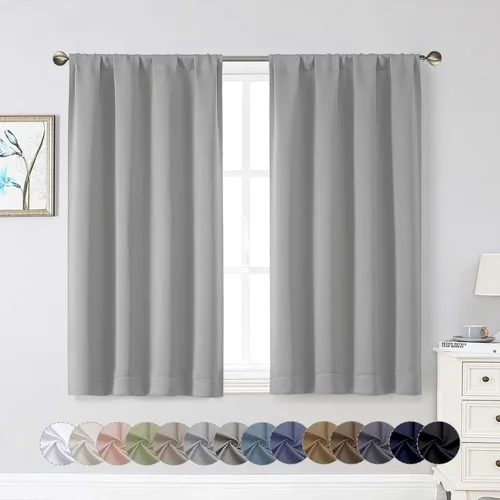 Miniatura 95 de Cortinas opacas para dormitorio, sala de estar, juego de 2 paneles de 54 pulgadas de largo, cortinas de oscurecimiento de habitación con aislamiento