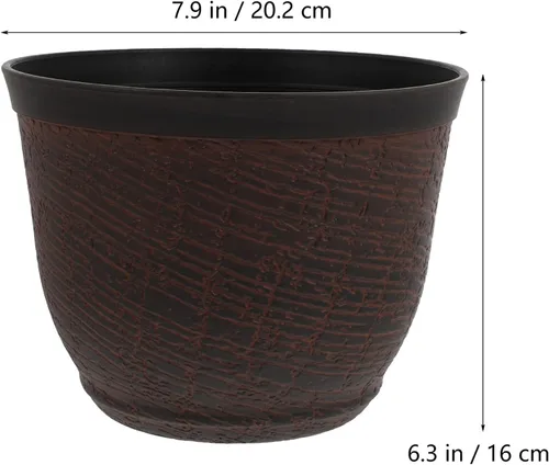 Miniatura 4 de YARNOW Jardineras de barril de madera, maceta rústica, maceteros de flores, cajas de barriles de madera, maceta de flores, caja de contenedores