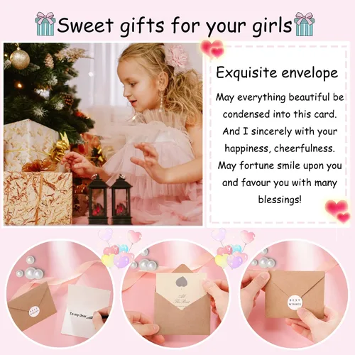 Miniatura 6 de Jeka Pulseras de diamantes de imitación para niñas de flores, pulseras con dije de corazón de perlas rosadas, pulseras de regreso a la escuela