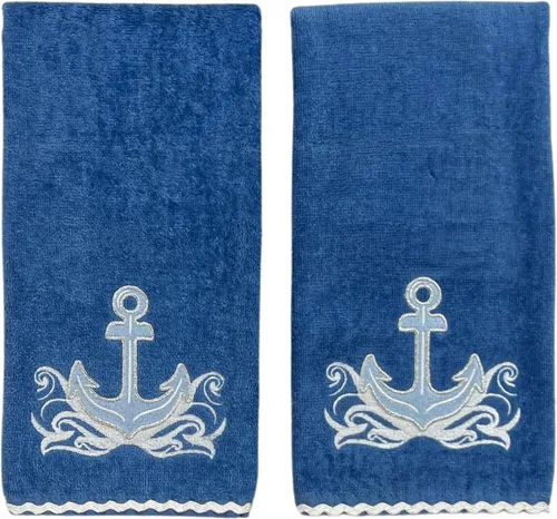 Miniatura 36 de Serafina Home Toallas de mano náuticas para huéspedes: Coastal Love Anchors The Soul, 2 piezas suaves y absorbentes