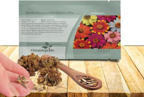 Outsidepride - Zinnia Elegans, 50 semillas anuales, Marylandica Zahara Flower Seed Mix, mezcla de semillas de flores para plantar