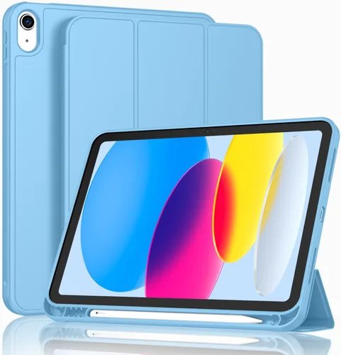 ToaPoia - Funda para iPad (A16) de 11 pulgadas 2025/iPad 10.ª generación de 10.9 pulgadas 2022, cubierta protectora delgada con soporte triple y