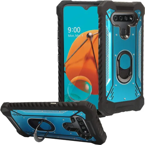 Miniatura 7 de Para LG K51, LG Reflect (LM-K500) - Funda híbrida con soporte de anillo - RS2 Negro
