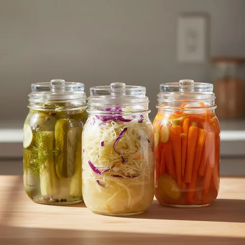Miniatura 7 de TOPZEA Paquete de 9 vasos de fermentación con mango de fácil agarre, para tarros Mason de boca ancha, tapas de fermentación pesada, kit