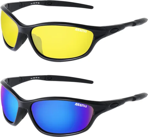 Miniatura 10 de Day & Night Sunglasses 2-Pack for Women & Teens – UV400 Mirrored and Yellow Lens Glasses for Outdoor and Everyday Use Amarillo/Espejo