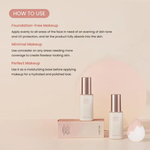 Miniatura 3 de TIRTIR Mask Fit Tone Up Essence Crema hidratante tintada, base todo en uno, aspecto de piel de vidrio, hidratación profunda, larga duración, Beige