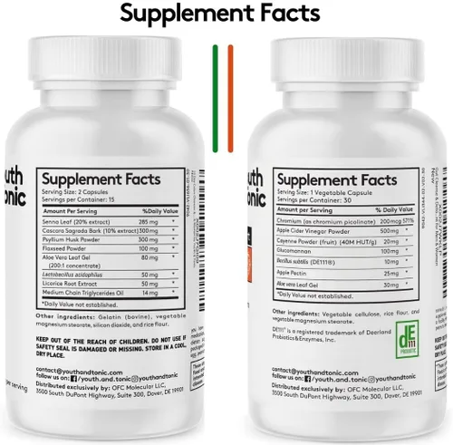 Miniatura 7 de Youth & Tonic Aminoácidos Bedtime Trim Limpiador de colon de 15 días y desintoxicación ACV para metabolismo de limpieza desintoxicante y músculos