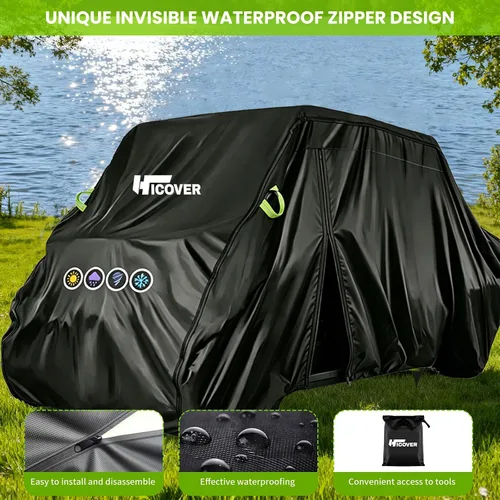 Miniatura 2 de Funda Oxford UTV 600D resistente, protección para todo tipo de clima, con rejillas de ventilación y tiras reflectantes para Polaris Ranger 570 500