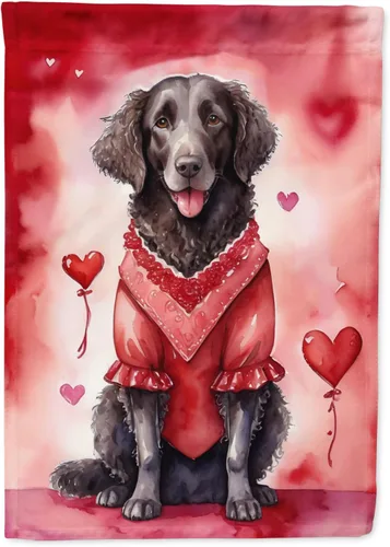 Miniatura 212 de Caroline's Treasures DAC5292CHF - Bandera de Border Collie My Valentine House para porche, grande, con manga para porche, para colgar en la pared