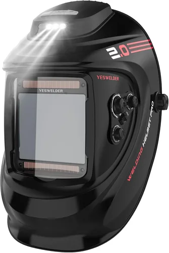 YESWELDER Casco de Soldadura con Oscurecimiento Automático con Ventilador Recargable y Luz, Vista Grande de 3.93"X3.66" 1/1/1/1 Color Verdadero 4