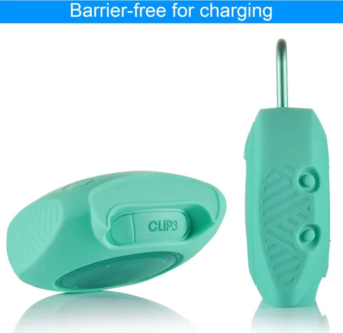 Miniatura 5 de Funda protectora de silicona para JBL Clip 3 Altavoz portátil impermeable (verde azulado)