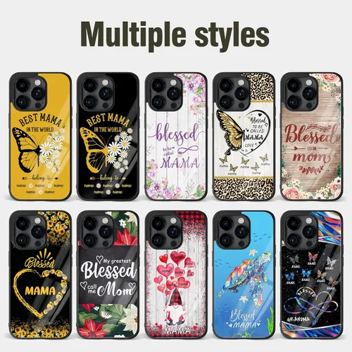 Miniatura 4 de Fundas para teléfono con nombre personalizable, bonita funda para madre abuela para iPhone 11, 12, 13, 14, 15, 16, 17 Pro Max Plus Mini Xr Xs