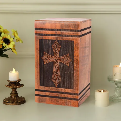 Miniatura 3 de Urnas Grandes para Cenizas Humanas de Adultos Hombres, Urnas Decorativas para Mamá, Urnas de Cremación para Mujeres, Urna de Cruz de Madera