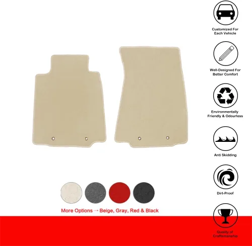 Miniatura 2 de IKON MOTORSPORTS, Alfombrillas compatibles con Nissan 370Z 2009-2020, ajuste de fábrica, de nailon, color beige, 2 unidades, 2010 2011 2012 2013